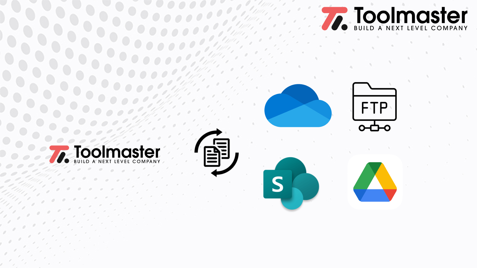 Onedrive, Sharepoint, Google drive en FTP integratie Toolmaster